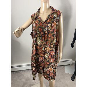 Spence Women's Dress- Size 14 -Stretch -Bohemian Paisley Pattern -Long Sleeves‎